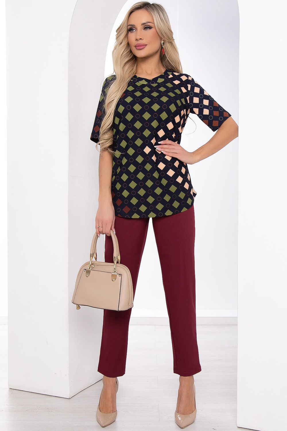 Джемпер "Эмина" (темно-синий/геометрия) Б8404 LT Collection