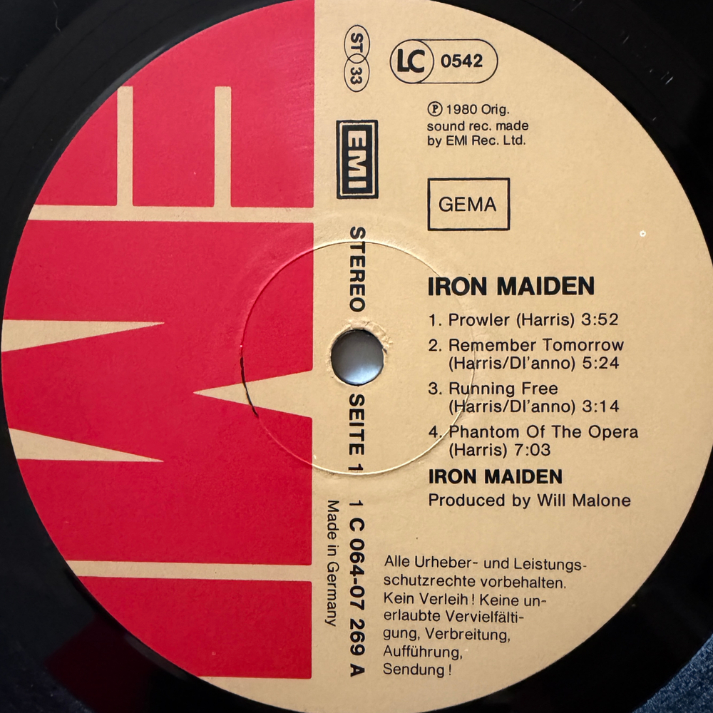 Iron Maiden ‎– Iron Maiden (Германия 1980г.) Т