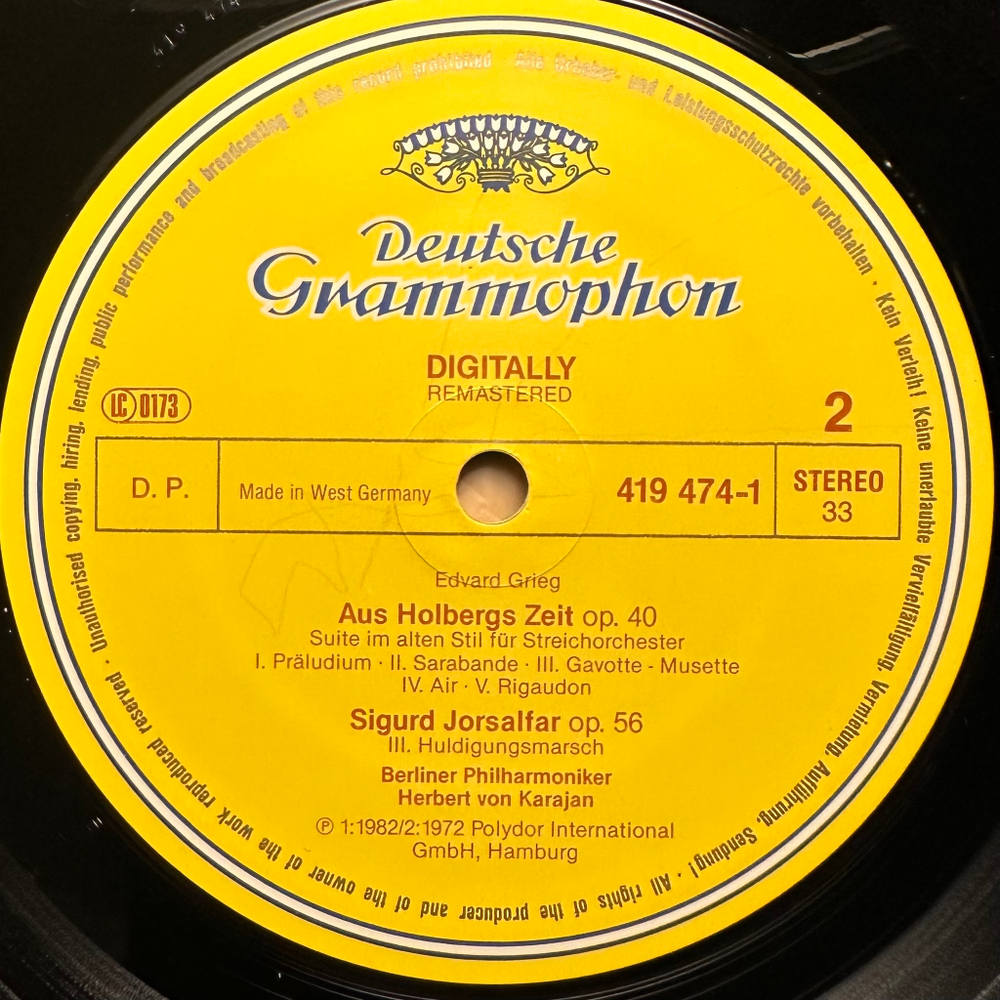 Григ- Пер Гюнт сюиты № 1 и 2 / Из времен Хольберга (Германия 1987г.)