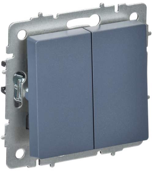 BRITE Выключатель 2-клавишный перекрестный 10А ВС10-2-3-БрМ маренго IEK