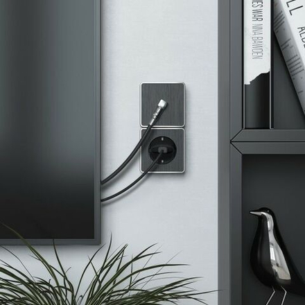 ТВ-розетка оконечная Gallant (графит рифленый)