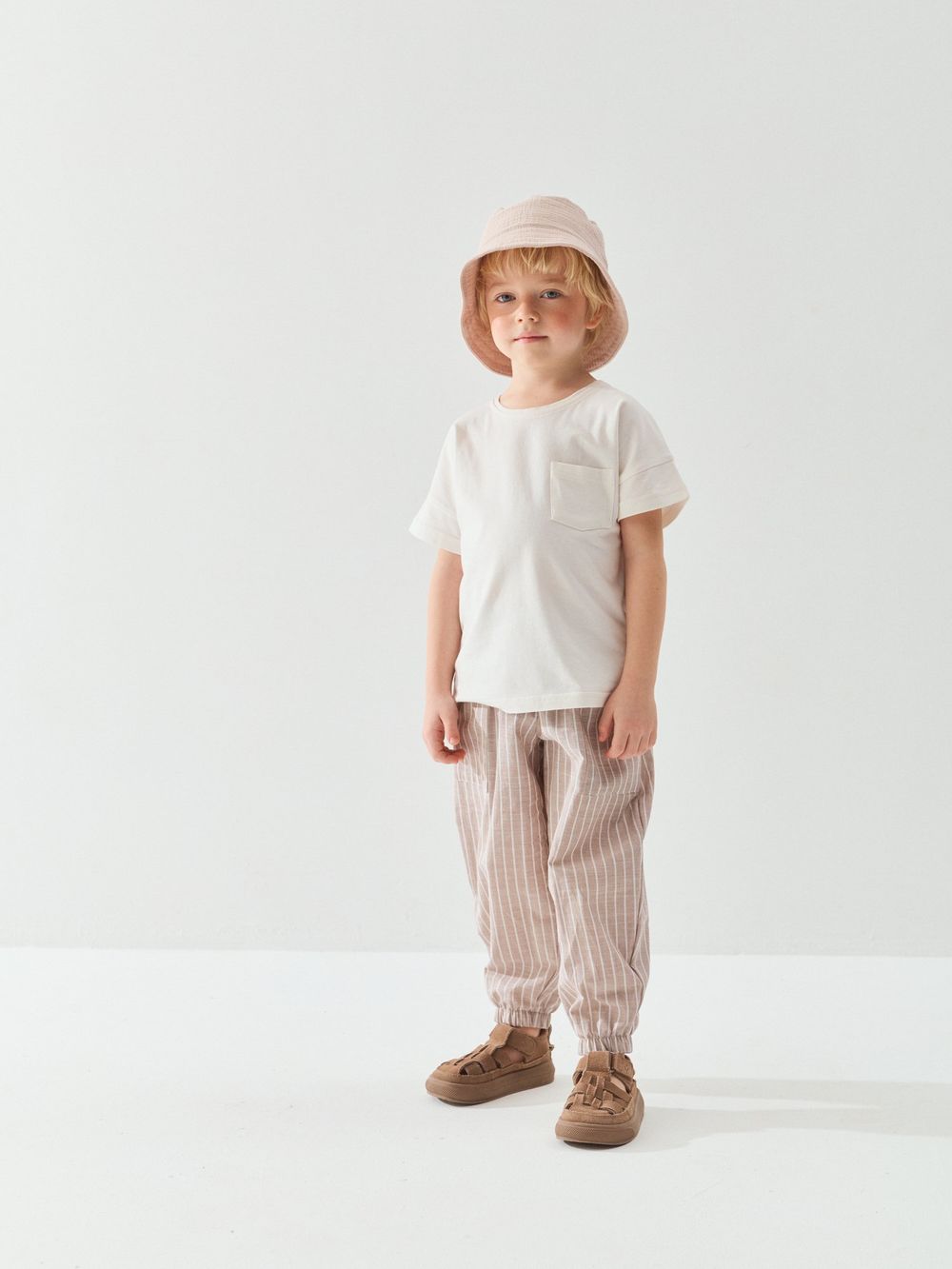 Брюки хлопковые "Полоска Беж"