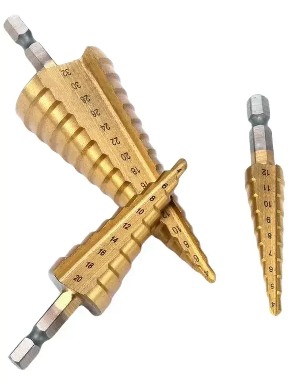 Сверло ступенчатое по металлу 3 шт, для отверстий от 4-32 мм