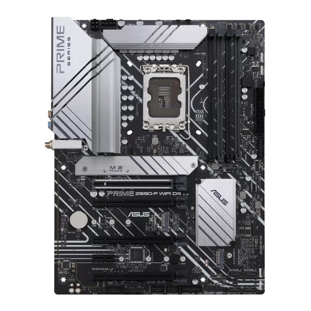 Материнская плата ASUS PRIME Z690-P WIFI D4, LGA1700, Z690, 4*DDR4, DP+HDMI, SATA3 + RAID, Audio, Gb LAN, USB 3.2*9, USB 2.0*4, COM*1 header (w/o cable), ATX; 90MB18N0-M0EAY0
