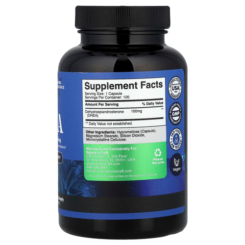 Nature's Craft, ДГЭА, 100 мг, 120 капсул