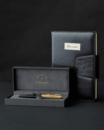 Подарочный набор с ручкой Parker 51 DELUXE BLACK GT и ежедневником с индивидуальной гравирвкой (черн