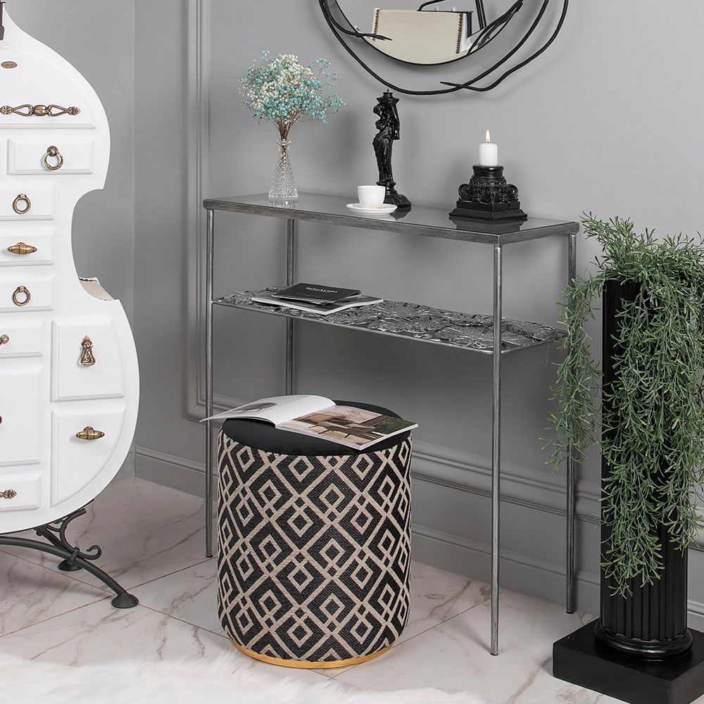 Консоль Monstera Deliciosa (Монстера) Античное серебро