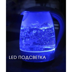 Чайник электрический Lira, LR 0105, 1.8 л, 1800 Вт, скрытый нагревательный элемент, пластик, стекло