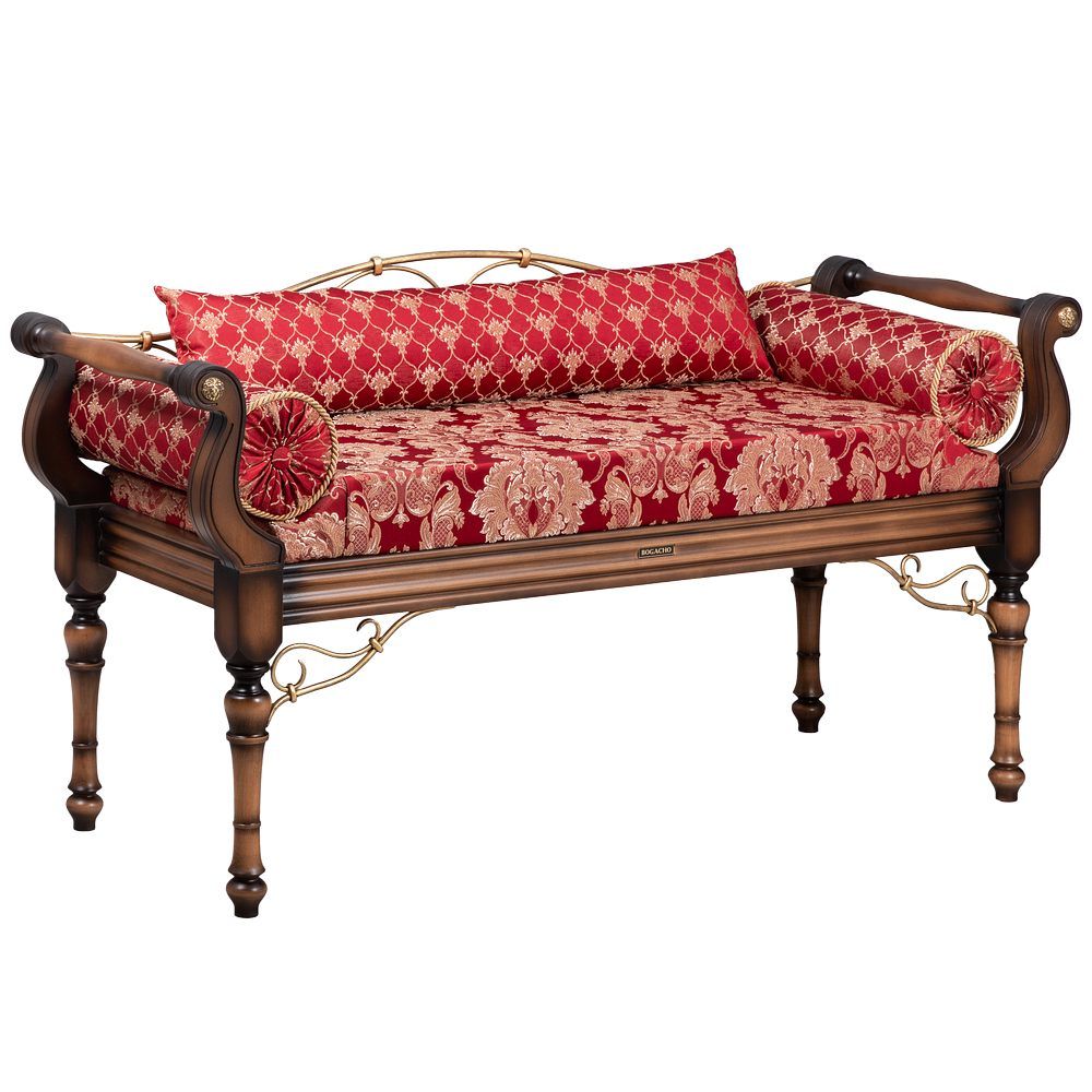 Банкетка Флоренция Премиум Орех(Д) Каледония Даймонд Черри Амбер