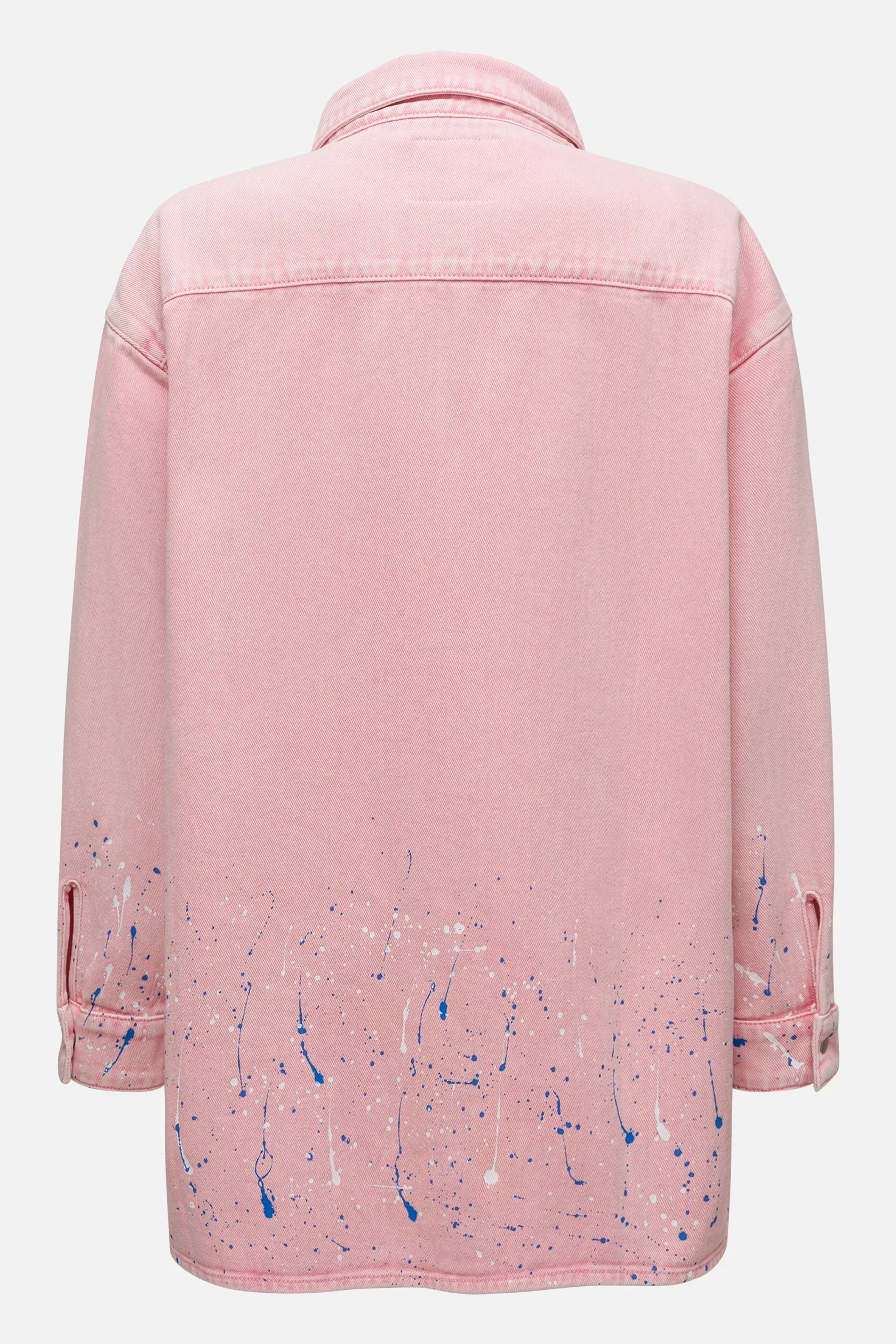 Джинсовая рубашка с принтом разбрызганной краски