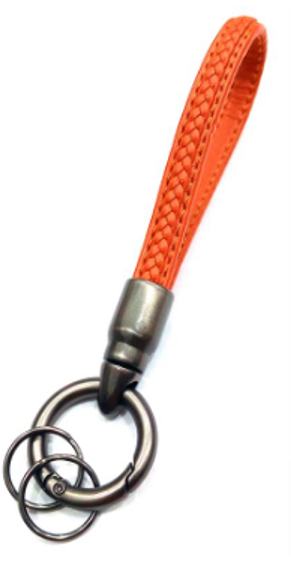 Брелок для ключей Кожа Хлястик (декор плетенка) X105-A-AM янтарный