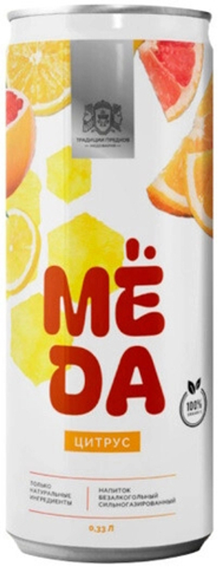 Газированный Напиток Мёда Цитрус без Сахара / Meda Citrus Sugar Free 0.33 - банка