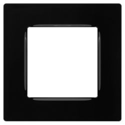 Рамка для розеток и выключателей ЭРА Серия 12 12-5201-06 на 1 пост, Классик, чёрный
