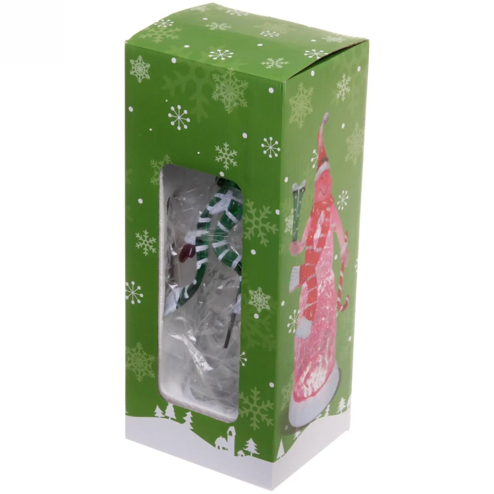 Сувенир с подсветкой «Снеговик с посохом» 10*9,6*28 см