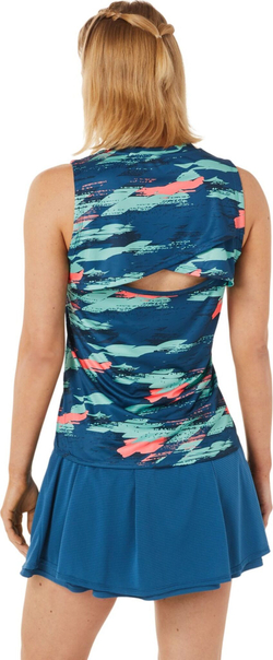 Женский топ теннисный Asics Women Match Graphic Tank - светлый индиго