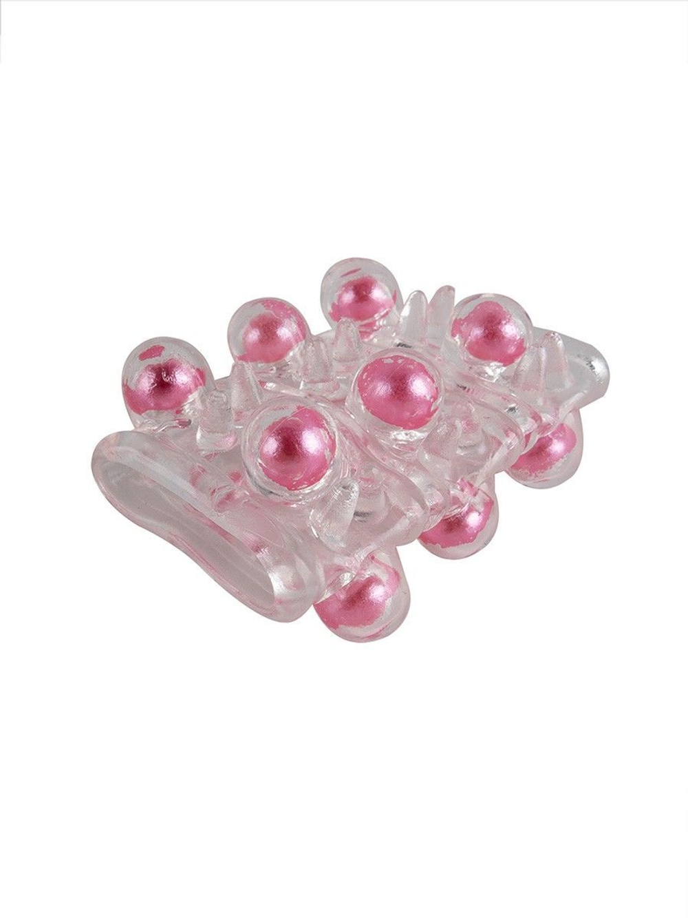 Прозрачная сквозная насадка на пенис с цветными шариками (Цвет: прозрачный)