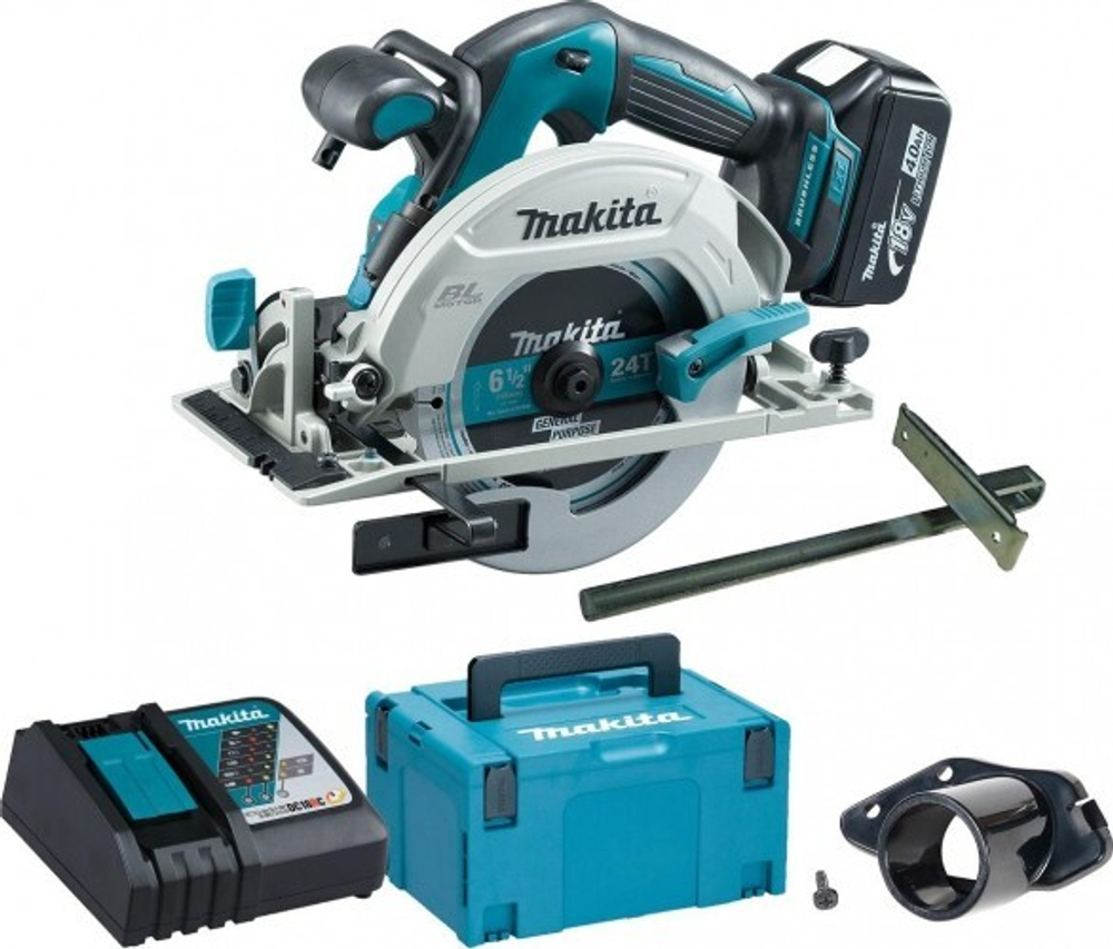 Пила циркулярная аккумуляторная MAKITA DHS 680 RT1J с бесщеточным двигателем DHS680RT1J