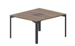 Составной стол на 2 рабочих места 118х136,6х75см (2 металлических  аутлета)