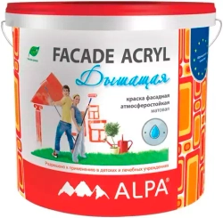 Краска Alpa Facade Acryl дышащая фасадная атмосферостойкая долговечная база А 2л