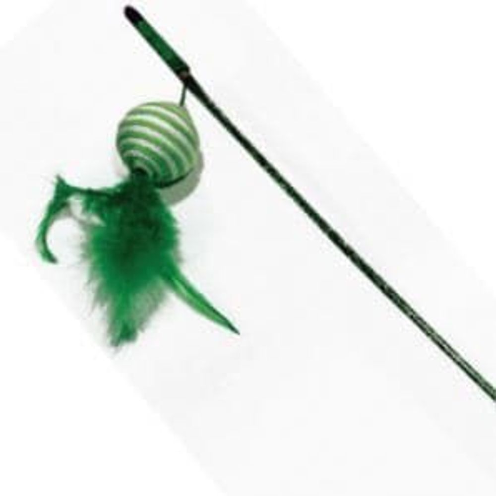 Удочка BALL WITH FEATHER для кошек, 46см  Lilli Pet