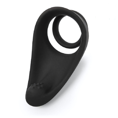 Эрекционное кольцо двойное со стимулятором промежности Sex Expert черное 3 см