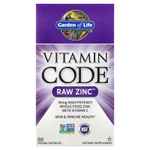Garden of Life, Vitamin Code®, RAW Zinc™ с витамином C, 60 веганских капсул