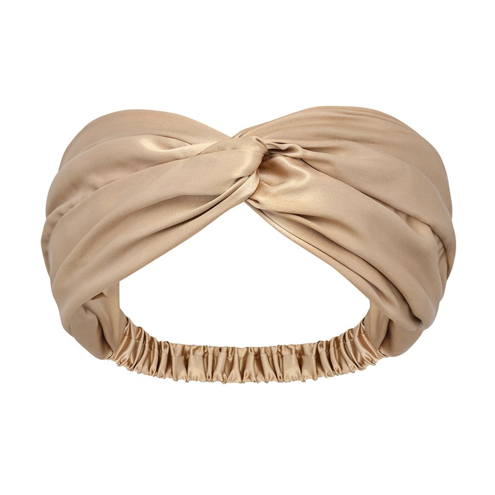 Повязка для волос из натурального шелка бежевого цвета из коллекции Essential
