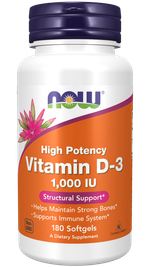 Vitamin D3 1000 МЕ 180 капсул Now Foods