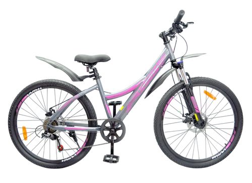 Велосипед 26" VARMA Denali H60D р.15" 7ск.  серо-розовый  2024г