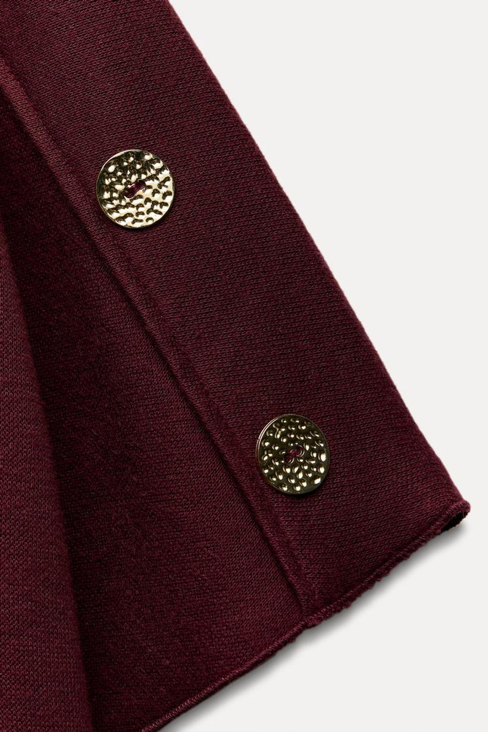 ZARA ТОП ИЗ МЯГКОЙ ТКАНИ С ПУГОВИЦАМИ, ЦВЕТ БУРГУНДСКОГО ВИНА