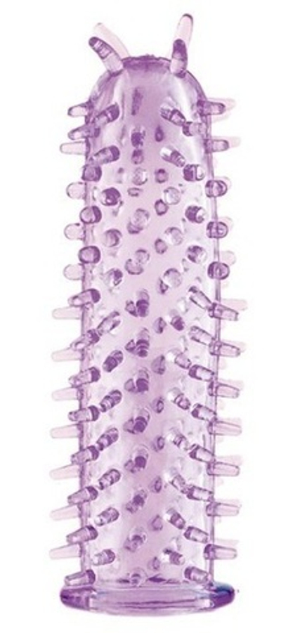 Фиолетовая насадка на фаллос с шипами