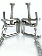 Серебристые зажимы для сосков с цепочкой ToyFa Theatre 705004