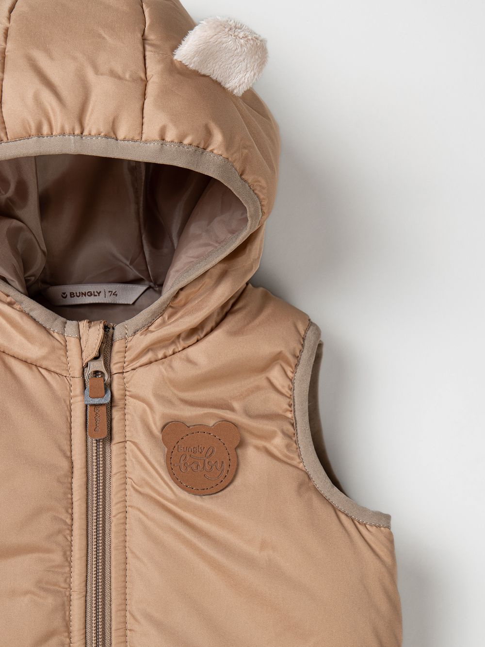 Жилет с капюшоном "Беж" 0+