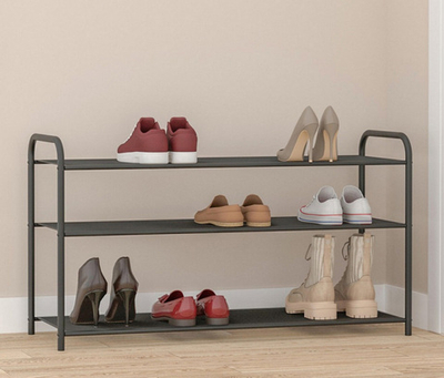 Полка для обуви 3-х Полочная 90 Верона 33 Черный ПДОВ33 Ч (00314)