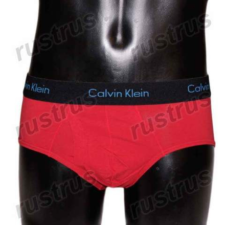 Мужские трусы брифы красные с черной резинкой Calvin Klein CK00487