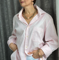 HMG 1131 peach Серьги с жемчужиной 1,9 см арт.0720