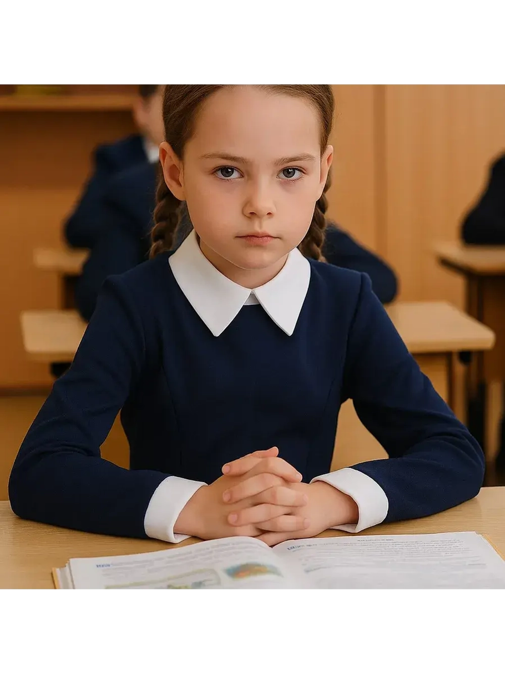 Школьное платье для худенькой девочки.