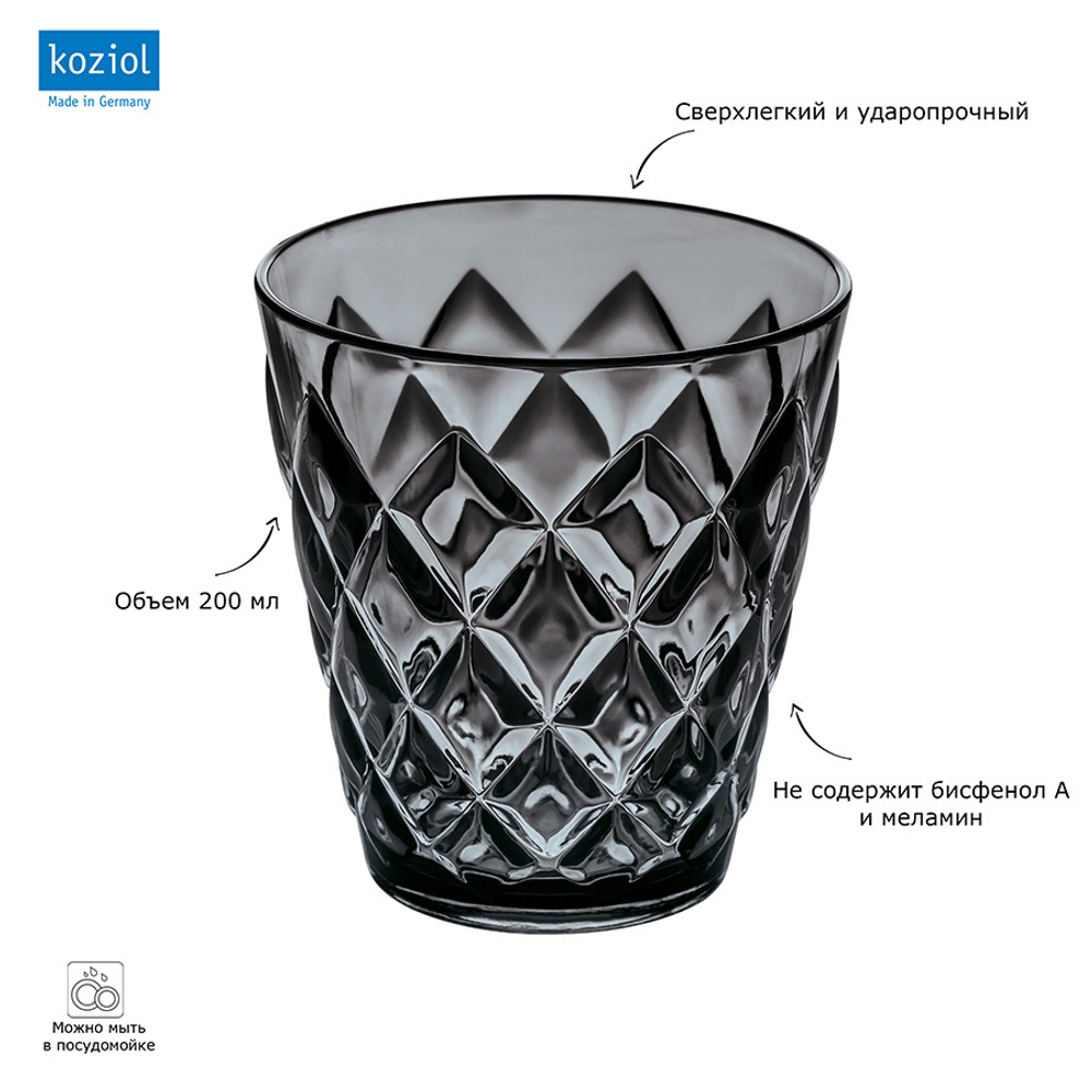 Стакан crystal, 200 мл, серый