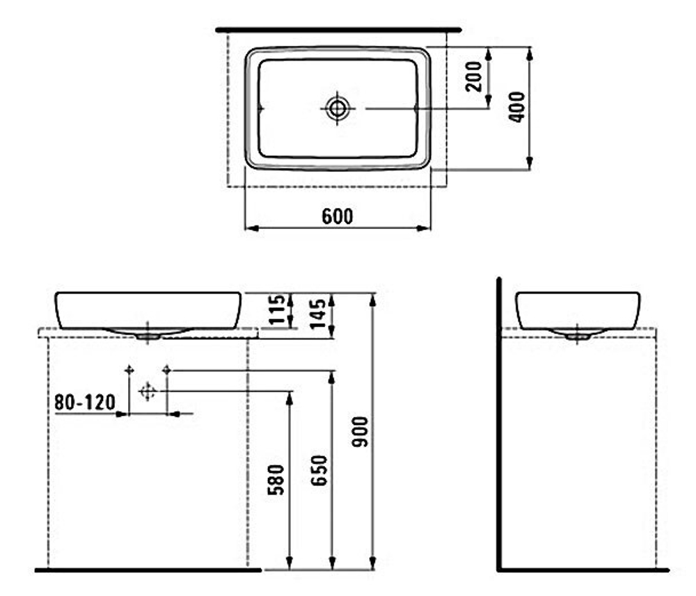 8169520001121 УМЫВАЛЬНИК ЧАША LAUFEN PRO 60