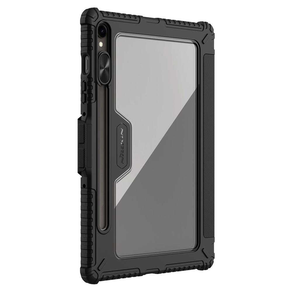 Чехол книжка от Nillkin для планшета Samsung Galaxy Tab S9, серия Bumper Pro Case-Multi Angle Folding Style, с защитной шторкой для камеры