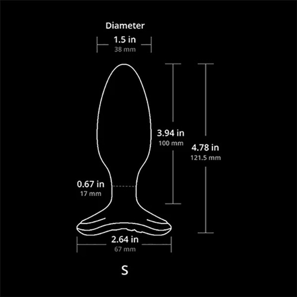 Черная анальная вибропробка 3,8см с управлением через приложение Lovense Hush 2 Anal Vibrating Butt Plug Size S Black