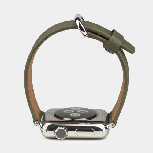Ремешок для Apple Watch 40/41/42 mm из кожи теленка, зеленого цвета