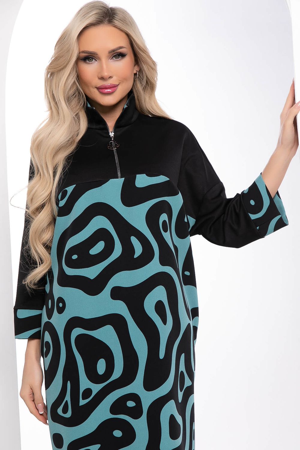 Платье "Эксклюзив" (бирюза/черное) П8328 LT Collection