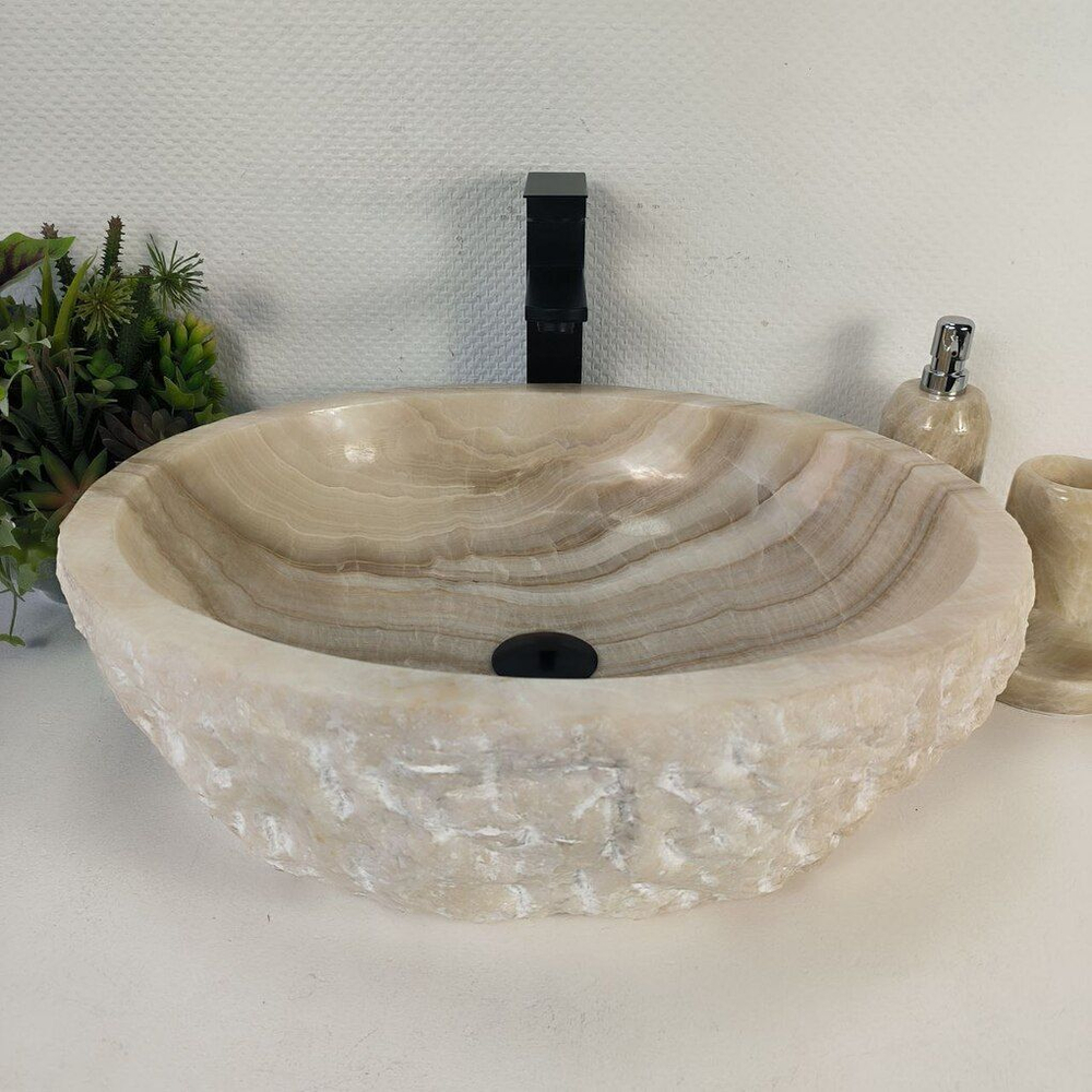 Каменная раковина из оникса Erozy White EO-04255 (53*42*15) 0213 из натурального камня