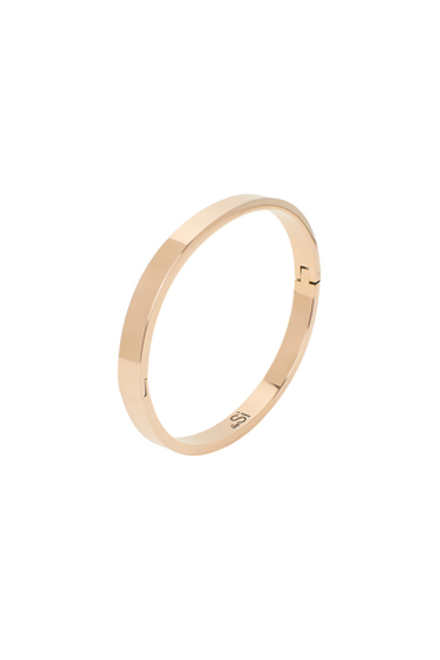 Стальной жесткий браслет, розово-золотистый