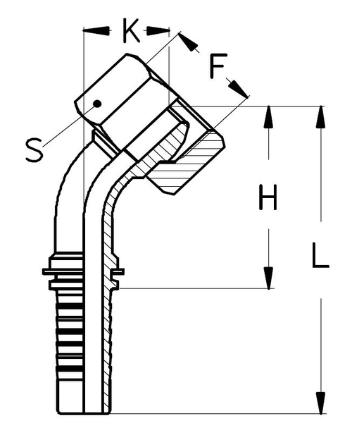 Фитинг DN 12 DKL (Г) 22x1.5 (45)