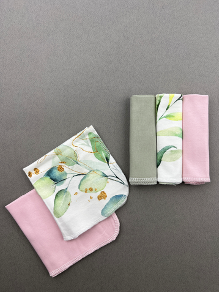 Платочки сет из 5 штук LooJoo Пудра / Ветви / Шалфей