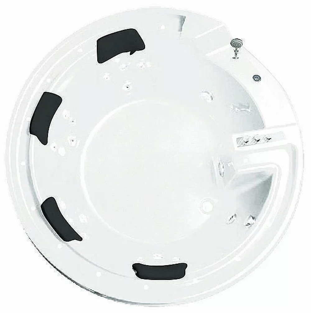 Ванна акриловая Gemy Water Channel G9090 B 190x190 белая с гидромассажем