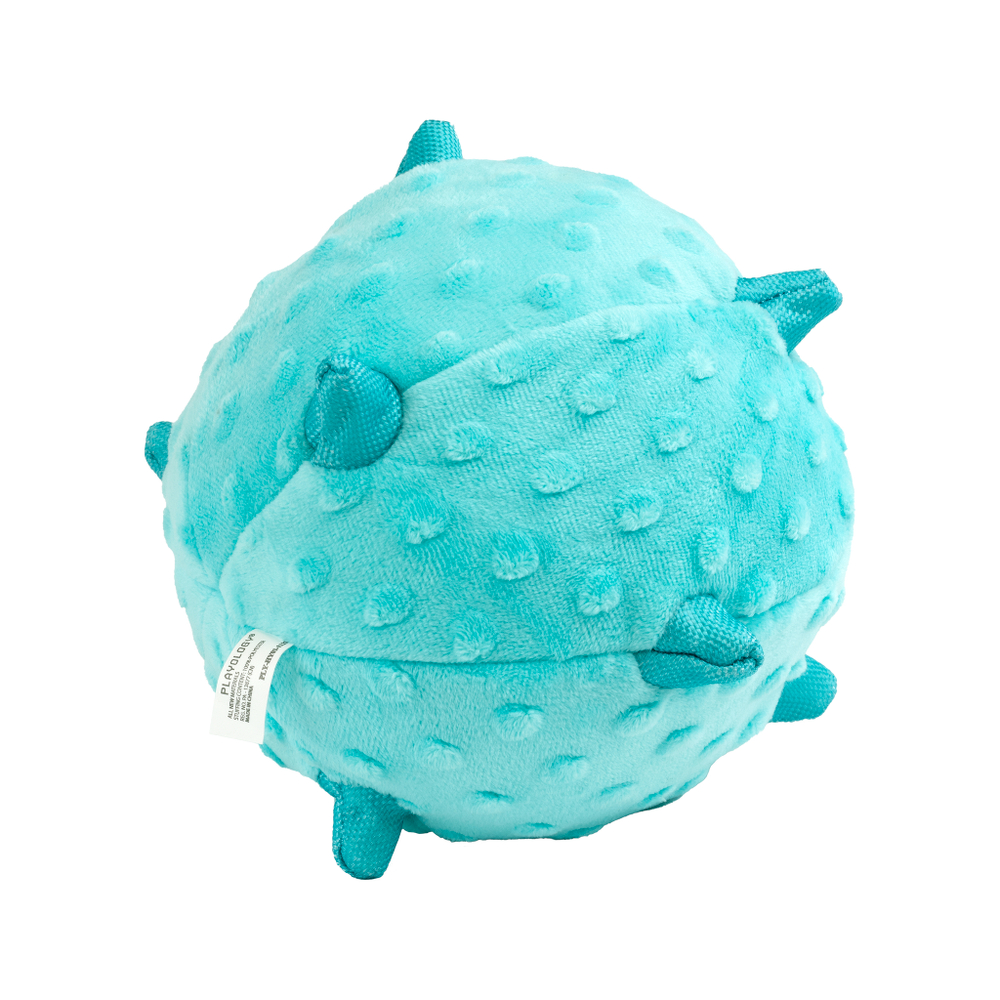 Сенсорный плюшевый мяч Playology PUPPY SENSORY BALL 15 см для щенков средних и крупных пород 8-16 недель с ароматом арахиса, цвет голубой