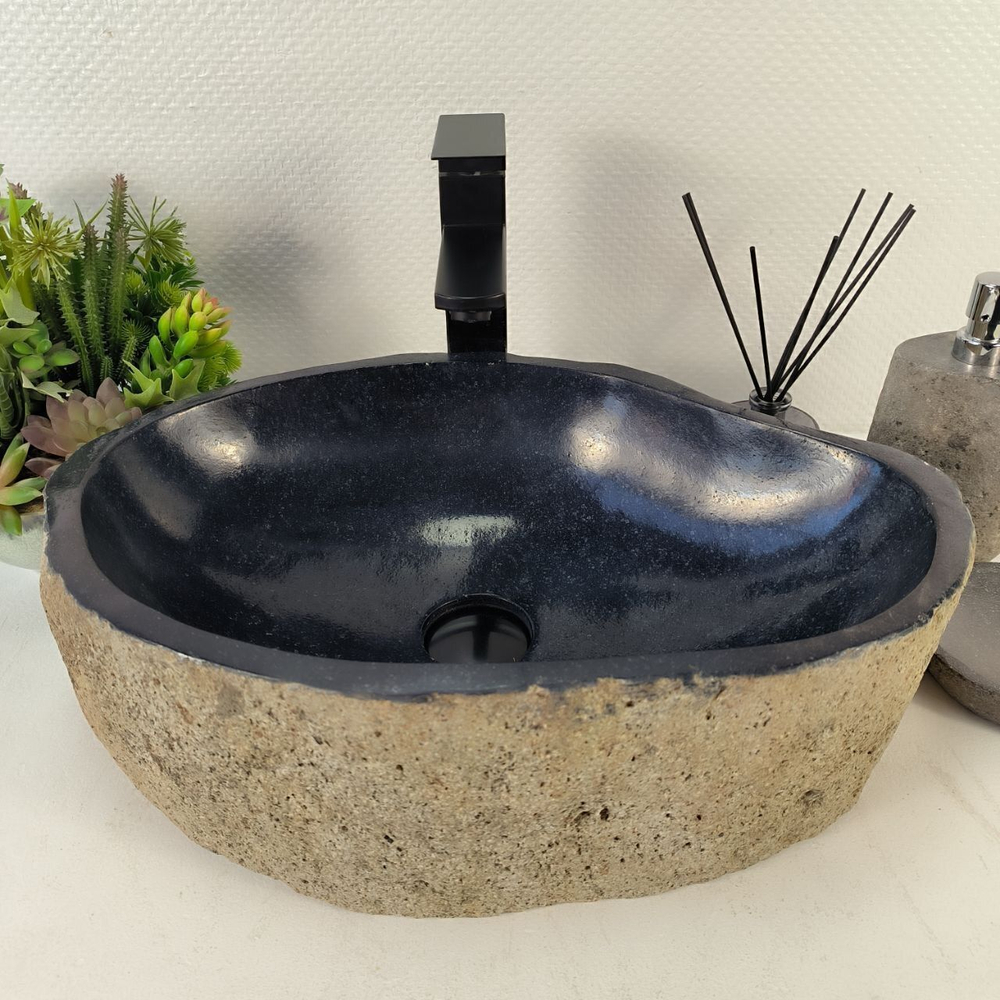 Каменная раковина из речного камня RS-05204 (50*33*15) 0856 из натурального камня